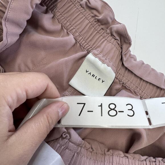 Varley Shorts Womens Medium Mauve Pink Jonas Paperbag EcoCosy Sorona Pull On - Picture 8 of 12